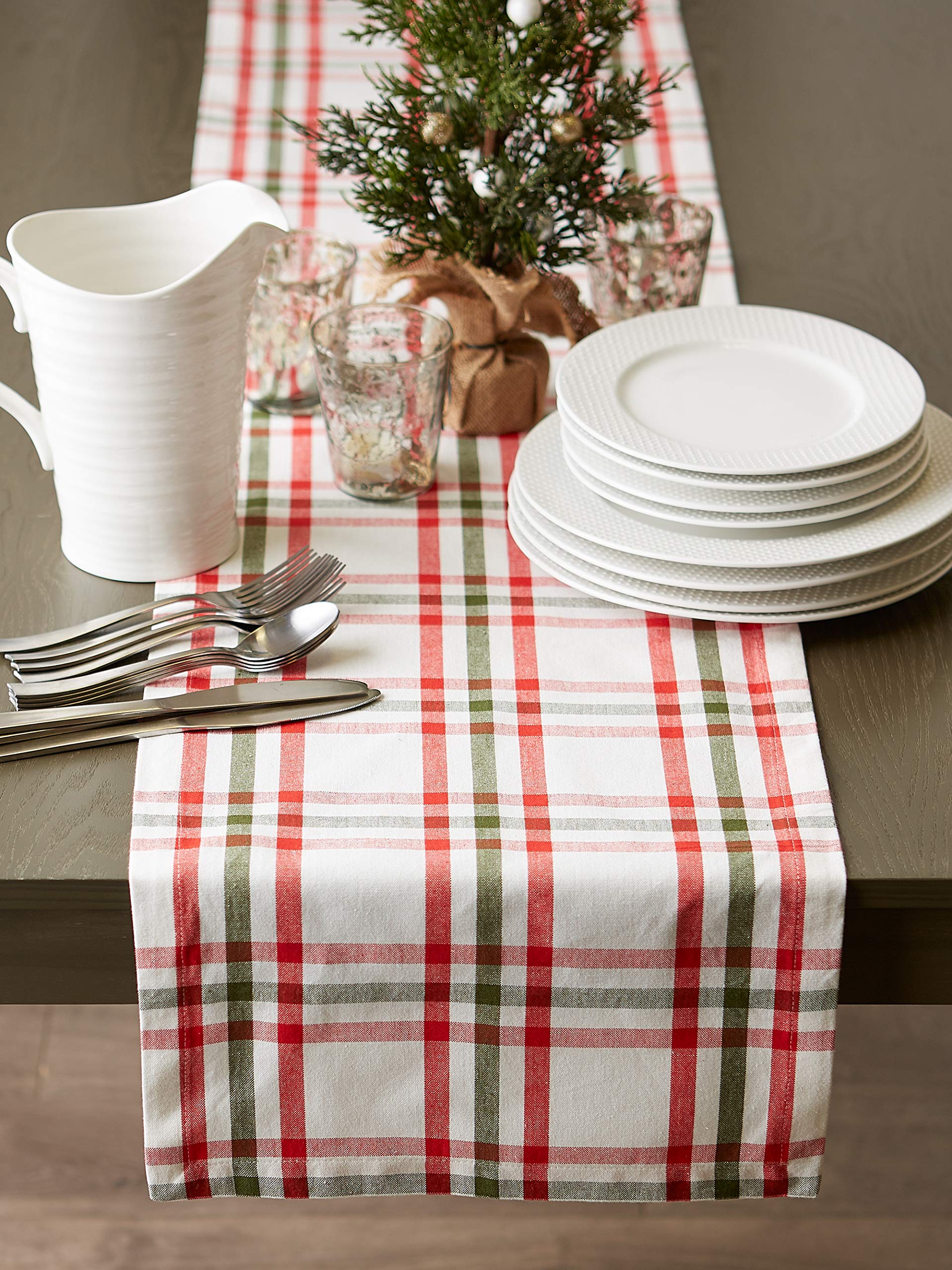 Dii Jolly Christmas Tree Collection Holiday Table & Kitchen D  Cor, Table Runner, 14X108, Christmas Plaid